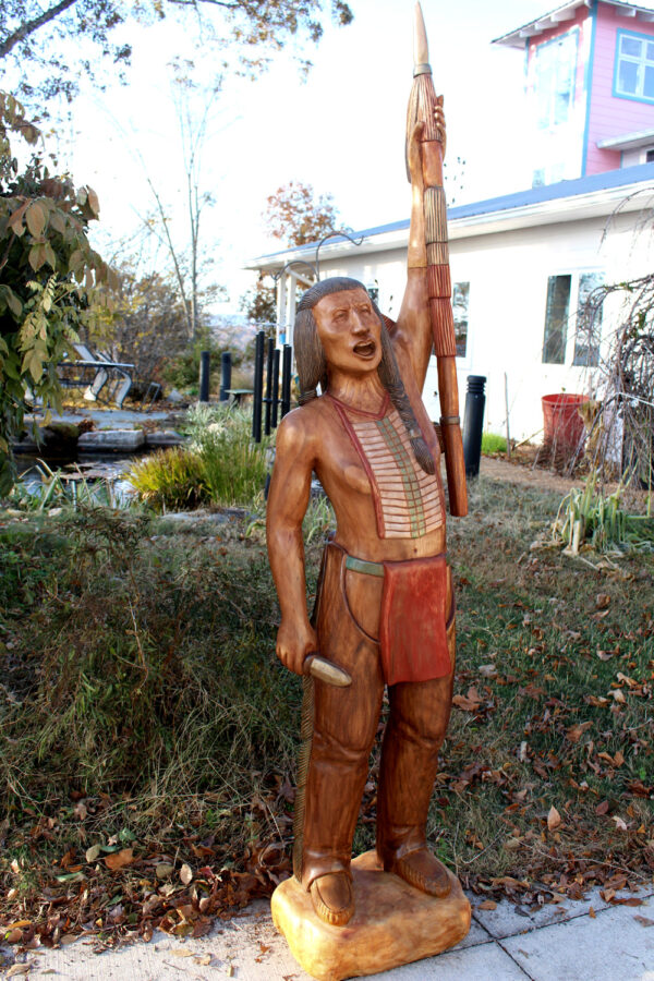 Wooden Indian Warrior Custom Carved Wood American Made LIFE SIZE 8' (Free Ship)