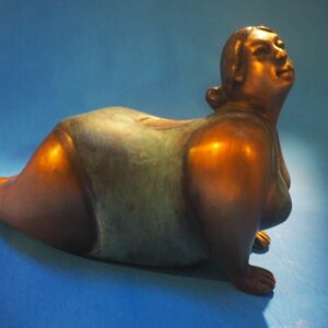 Bronze Boterismo style Sculpture by Fernando Botero Velvet Bottom Free Ship