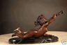 Bronze Flying Cupid w/ Trumpet Angel Cherub Lost Wax Bronze Casting