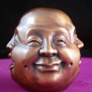 Four Face Buddha Real Bronze w/ Foundry Stamp Genuine 4 Face with Rattle