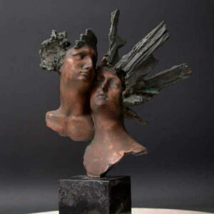 Bronce Busto Freedom Escultura Ancho / Base de Mármol Máscara Macho Hembra