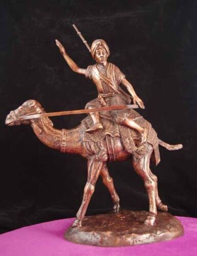 Camel Soldier Real Bronze Statue Arabian Desert