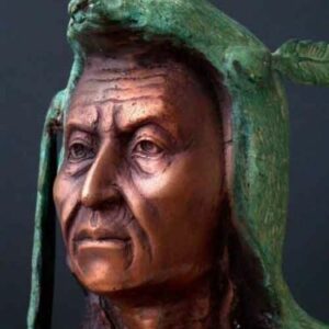 Bronze America Indianer Brust Stammeskunst