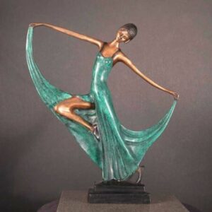 Bronze Fille Flapper Danseuse Art Déco N'Est Pas Nu Ballroom Tango Fayral / Base