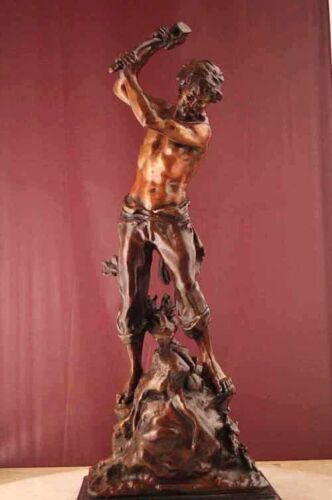 “The Woodsman” by Moreau 28″ Tall  24 lbs.  Lost Wax Real Bronze Sculpture