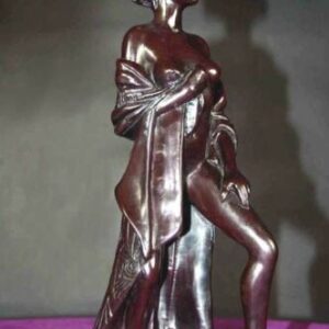 Nude Geisha Deco Sculpture Bone Resin Vachaudez Signed #3 of 4 In Series