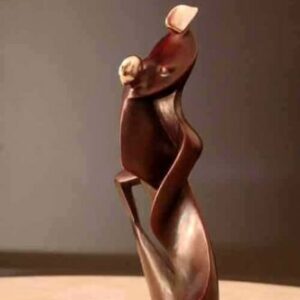 Modern Dance Abstract  Tango #4 Bone Resin & Pewter Sculpture