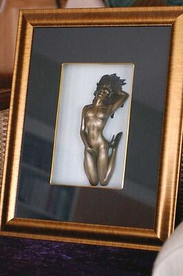 Bronzo Femmina (Tacchi) Scultura in Oro Shadowbox per Cornici Cera Casting