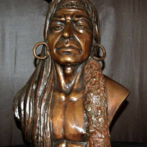 Amerikanischer Ureinwohner Indianer Bronze Brust Souix Chief Krieger (